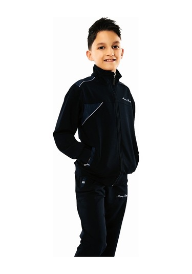 Marco Ferry Erkek Çocuk Yarım Balıkçı Yaka Eşofman Takımı(17450) Siyah