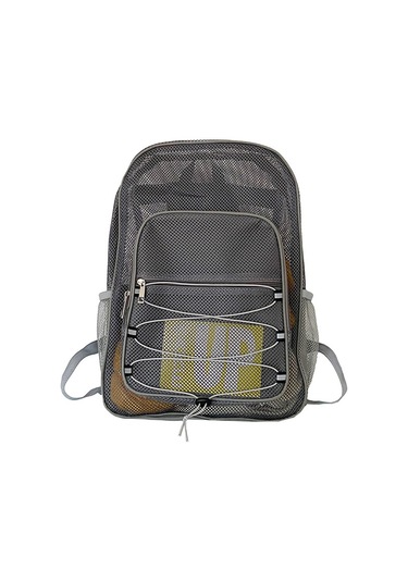 Ağ Sırt Çantası Yüzme Spor Örgü Çanta Nefes Gri