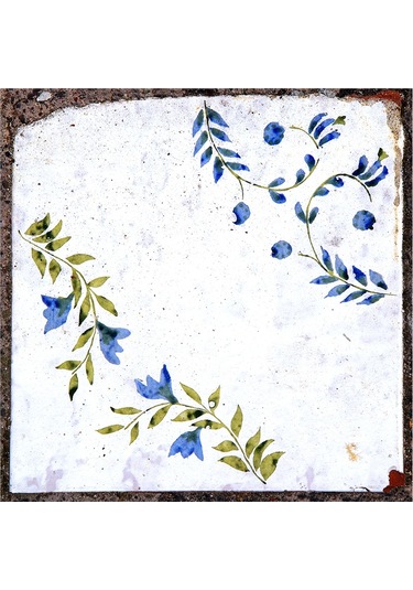 Çiçekli Desenler Doğal Taş Bardak Altlığı 4'lü Set - Natural Stone Coasters-174252 Çok Renkli