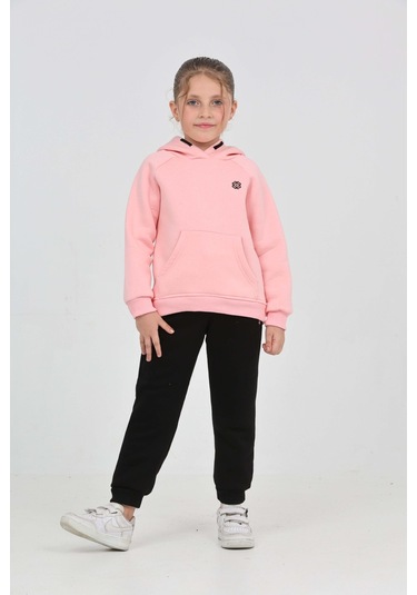 Toontoy Kız Çocuk Garni Nakışlı Eşofman Takım Pembe