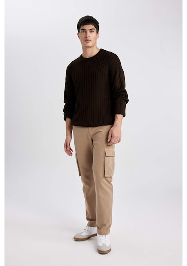 DeFacto Relax Fit Bisiklet Yaka Basic Düz Triko Kazak B9723AX24SPBN497