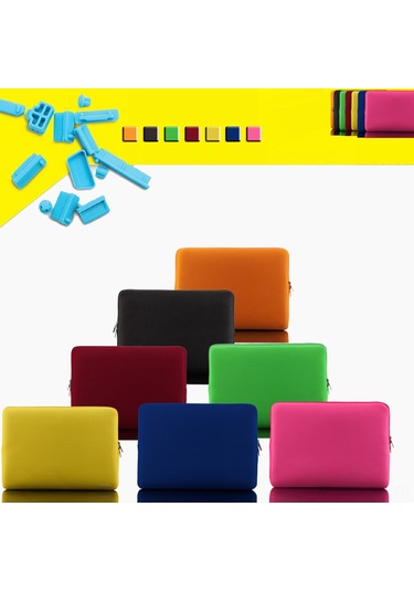 Neevoyu 14 İnç Laptop Ve Ultrabook İçin Hızlı Fermuarlı, Köpük Malzeme, Mavi Renkli Koruyucu Sleeve Çantası Renkli