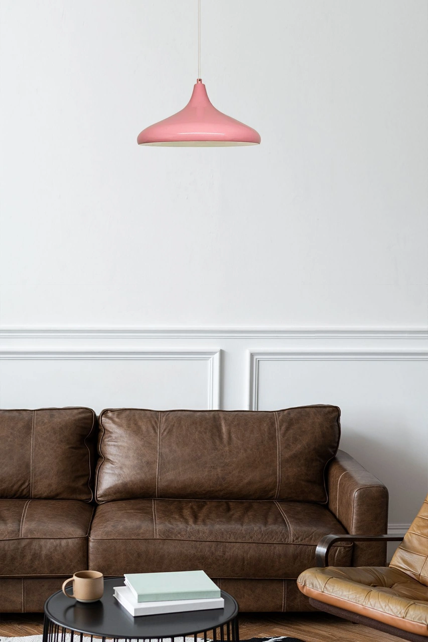 Champion Pembe Avize - Alüminyum 35 Cm Çap Rustik Çocuk Odası Bebek Odası Mutfak Modelleri Pembe