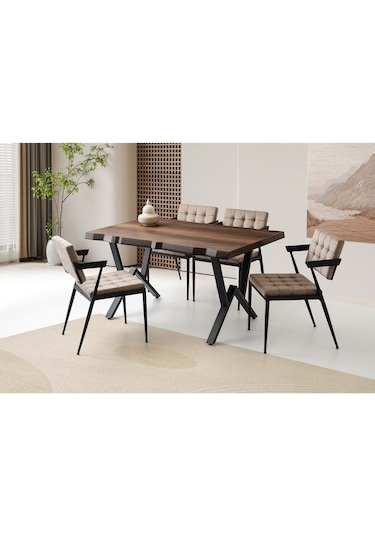 Mobilgen Sadece Masa Barok Ceviz Kütük Açılabilir Masa Barok Ceviz