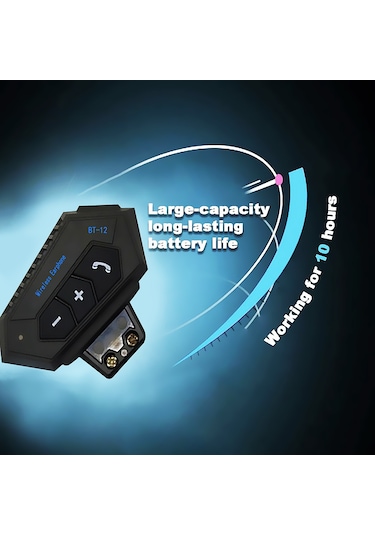 Bt-12 Kask Mikrofonlu Kulaklık İnterkom Telefon Görüşmesi ve Müzik İçin Siyah