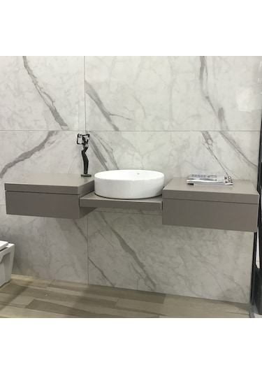 Kale Eternal 50Cm Banyo Dolabı (Bas-Aç Çekmece) (Kompakt Laminat) Çok Renkli