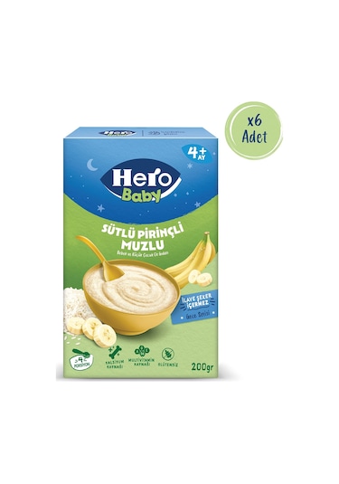 Hero Baby Sütlü Muzlu Pirinçli 200g X6