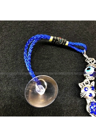 Kedi Nazar Boncuk Araba Hediyesi Vantuz Otomobil Dikiz Ayna Süsü