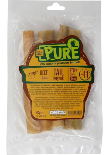 Delibon Pure Köpek için Dana Kurutulmuş Kuyruk 100 G