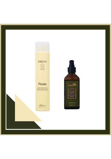 Kaaral Purify Reale Shampoo 300ml + Carpino Macadamia Nut Oil Hair Care Serum 100ml.spray Boyalı