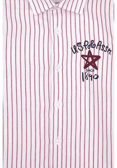 U.s. Polo Assn. Erkek Çocuk Kırmızı Gömlek Desenli 50316675-vr030 Kırmızı