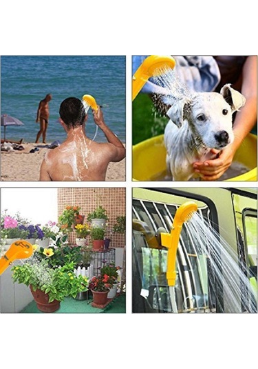 Gajeena 12v Plastik Oto Dışarıdaki Duş Sistemi - 2m Su Borusu, 4m Kablolu, 850g, Depolama Çantası İle Sarı