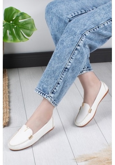 Khayt Flora Casual Günlük Kadın Babet Ayakkabı Beyaz