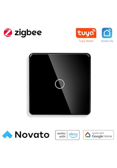 Zigbee Akıllı Duvar Anahtarı - Siyah Tuya, Smart Life Uyumlu