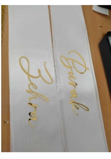 Gelin Damat Isimli Tören Takı Kurdelesi 2 Adet B-41