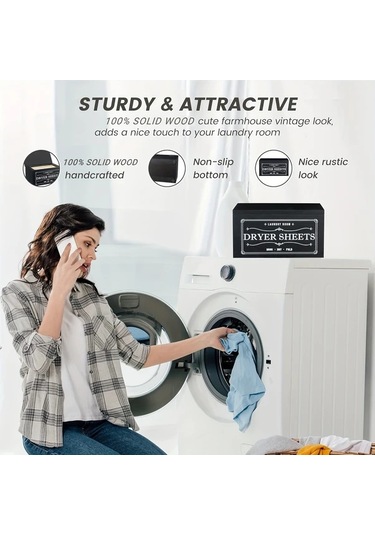 Hightower Black 1 Adet Kurutucu Ped Tutucu, Mandıra Çiftliği Stili Çamaşır Odası Aksesuarı, Kağıt Ve Yumuşatıcı Dispanseri Siyah