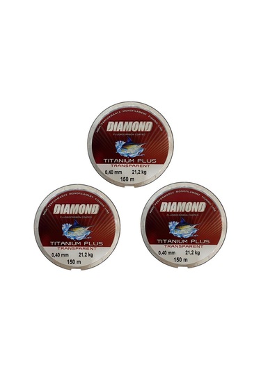 3 Adet Diamond Titanium Plus 0.40 Mm 150 Mt Misina - Renk: Gri 21.2 Kg