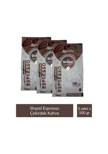 Shazel Çekirdek Espresso Kahve 500 Gr X 3 Adet Çekirdek