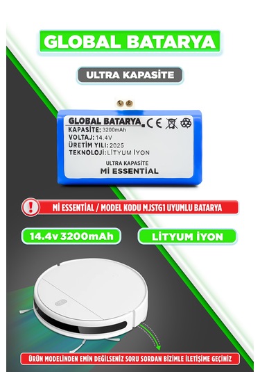 Xiaomi Mop Essential Batarya Mjstg1 3200mah Ultra Kapasite