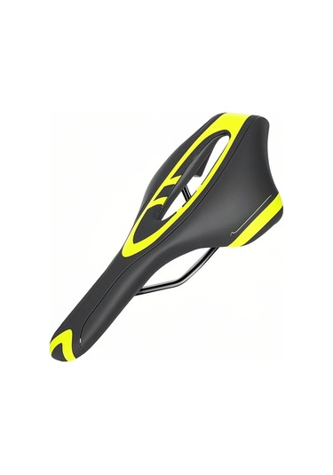 Yaozixa Bisiklet Seli - Yollu Bisikletler İçin Konforlu, Boşluklu Ve Havalandırmalı - Dayanıklı Deri - Siyah-sarı Çok Renkli