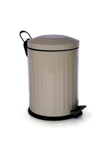 Foreca Vintage Çöp Kovası Çizgili Gri 12 Lt Gri
