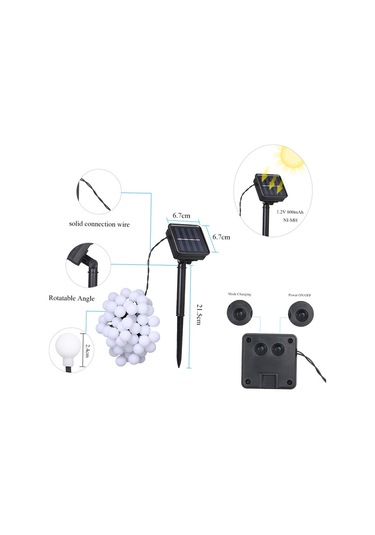 Tomshine Güneş Enerjili 50 Leds Dize Işık Ip44 Suya