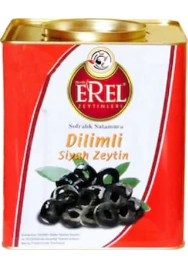 Erel Zeytinleri Dilimli Siyah Zeytin Teneke 8 KG