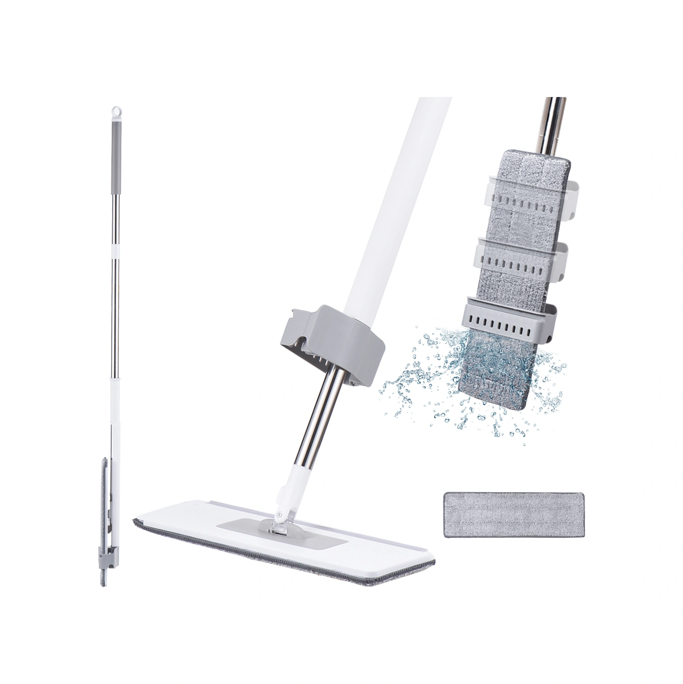 Geeksen Ev Çinili Zeminler İçin Otomatik Sıvı Çıkaran, Kuru/ıslak Kullanıma Uygun, 2 Mop Bezi 1'ü Yüklü İle Pratik Mop