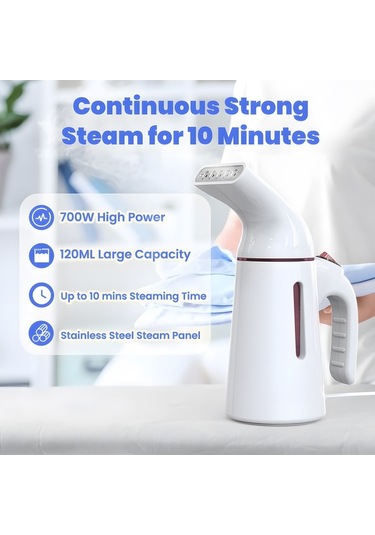 Createtech 120ml 700w Taşınabilir El Tipi Buharlı Ütü - Kırışıklık Giderici, Oto Kapanma, Ev, Ofis, Seyahat