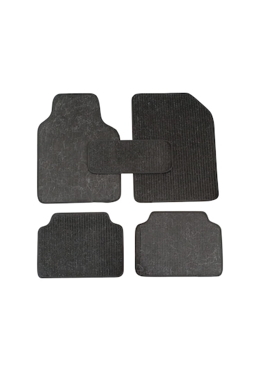 Oto Halı Paspas Hasır Universal 5 Parça Siyah Siyah Biyeli