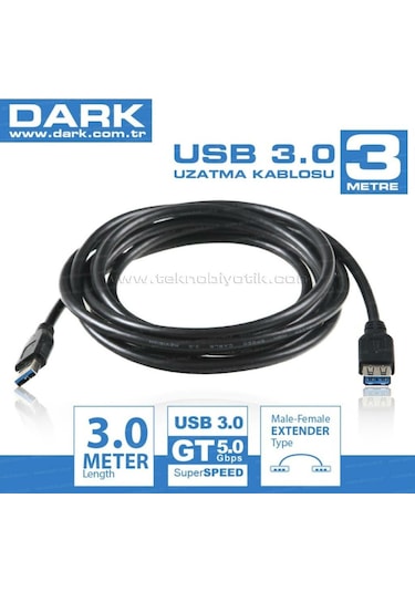 Dark 3 Metre Usb 3.0 Uzatma Kablosu Dk-Cb-Usb3Extl300