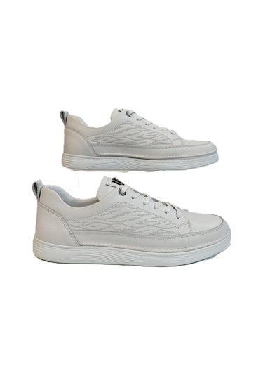 Voyager M012 Beyaz Hakiki Yumuşak Deri Erkek Ayakkabı Beyaz