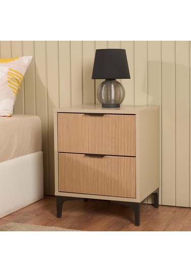 Just Home Prestige 2 Çekmeceli Komodin - Vizon / Yunus - 45 Cm Vizon / Yunus