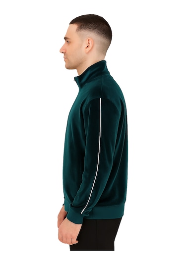 Puma Essentials Elevated Velour Track Erkek Siyah Ceket Yeşil
