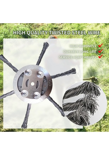 Lebihmurah 3885 İnç Çelik Tel Çim Düzeltici Kafaları Biçme Makinesi Fırça Kesici Giyotin Kafası Gümüş, 2 Adet