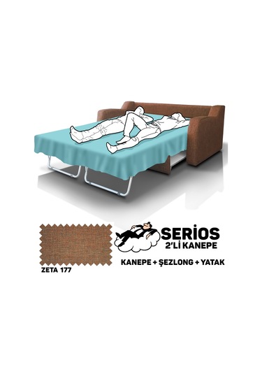 Serios Şezlonglu Yataklı Kanepe - Zeta 177