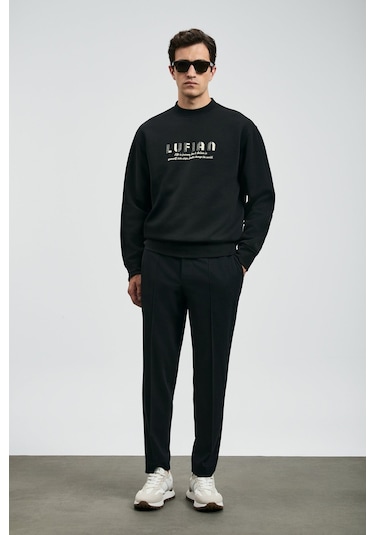 Lufian Erkek Oracle Sweatshirt 112030178 Siyah Siyah