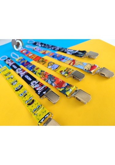 3baby 6'lı Emzik Askısı - Emzik Tutucu - Emzik Zinciri Çok Renkli