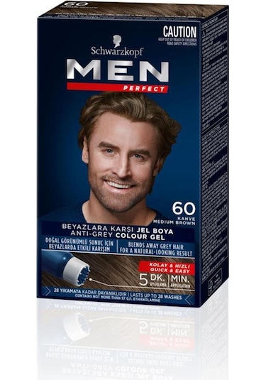 Schwarzkopf Men Perfect Saç Boyası 60 Kahve 3'lü