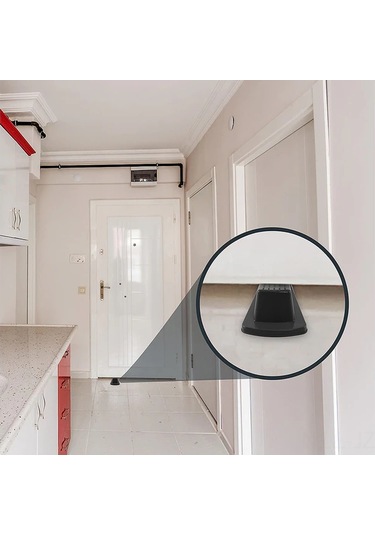 Geeroyoo 4'lü Kapı Durdurucu Kauçuk Takoz - Dayanıklı, Kaymaz, Yerinde Sabitleme, Her Zemin İçin Uygun - Siyah