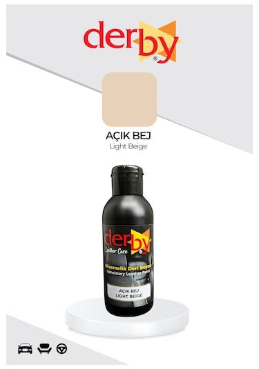Derby Açık Bej Deri Döşeme Araç Direksiyon Koltuk Boyası 100 Ml