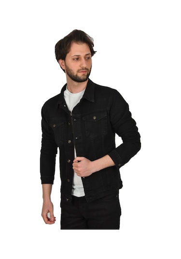 Deepsea Erkek Füme Slim Fit Kot Ceket 2304001 Füme