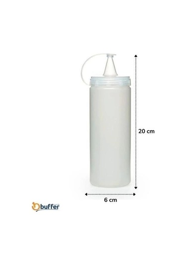 Buffer Şeffaf Kapaklı Sızdırmaz Yağlık Sosluk Şişesi Plastik Yağdanlık 400 Ml Ap-9028 Çok Renkli