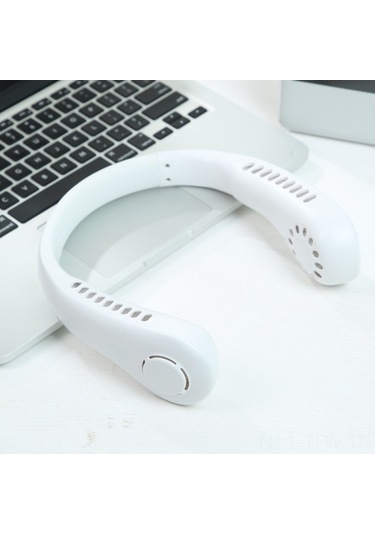 Fortunelane 3 Hızlı Usb Şarjlı 2600mah Bataryalı Boyun Bağlı Bladeless Fan, Serinletici El Fani Beyaz