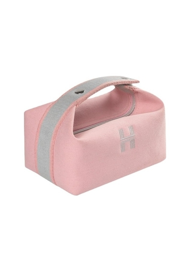Büyük Kapasiteli Cilt Bakım Ürünü Saklama Çantası, Taşınabilir Gezi, Moda Seyahat Tuvalet Çantası - Pembe