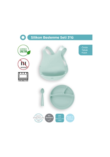 River Green Beslenme Seti Önlük+tabak+kaşık