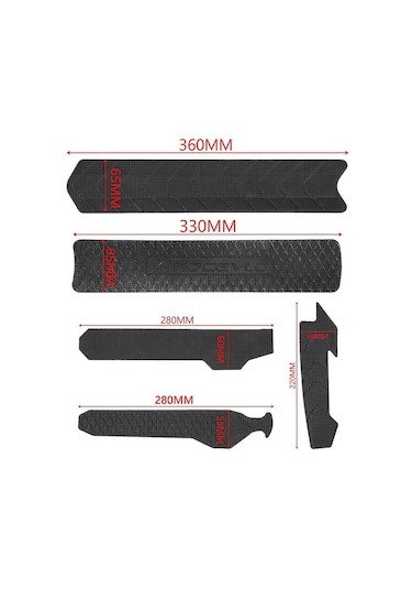Konesam Bisiklet Çerçeve Koruyucu Sticker, 3d Eva+pu 2mm, Su Geçirmez, Kaygan Korumalı, Dağ Bisikleti İçin, Aşağı Boru B 360x65mm