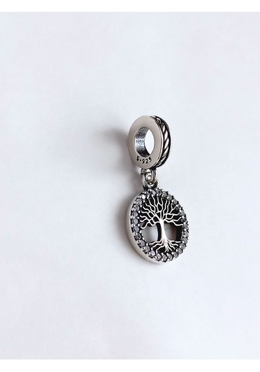 Gümüş Işıltılı Aile Yaşam Ağacı Pan Tasarım Bileklik Uyumlu Charm