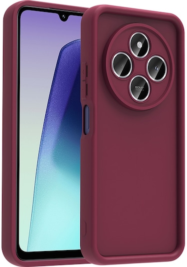 Toyigoo Redmi 14c Kılıf Kamera Korumalı Ananas Kapak - Mürdüm Mürdüm