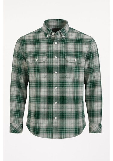 Atilla Özer Kışlık Kaşmir Erkek Gömlek - 7463 Yeşil